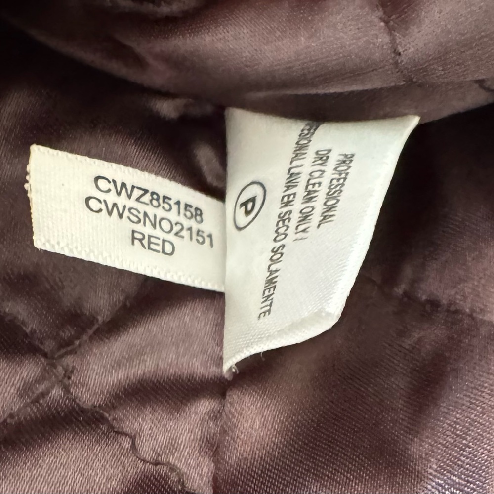 Calvin Klein Women's Wool Blend Burgundy Hooded Coat - Picture 8 of 10